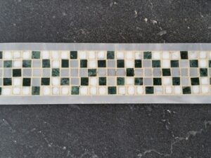Chequered Mosaic Marble Tile Grey