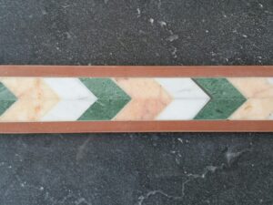 Chevron Mosaic Marble Tile Green Apricot