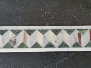 Accordion Mosaic Marble Tile Creme Green