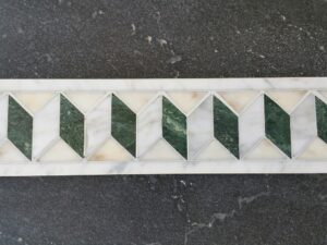 Accordion Mosaic Marble Tile Green Creme