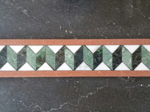 Accordion Mosaic Marble Tile Green Black