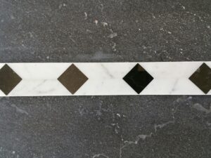 Diamond Mosaic Marble Tile Black White